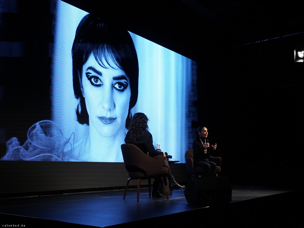 Shirin Neshat artist talk with Marina Paulenka / filmstill of the Fury