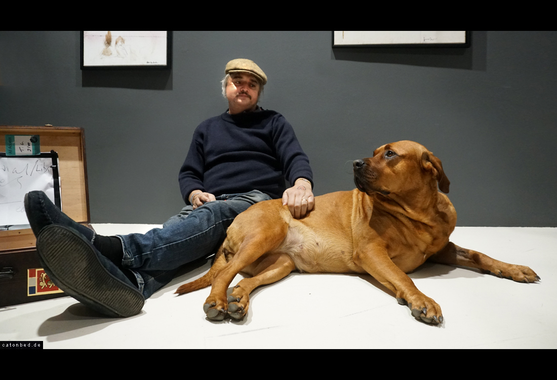 Peter Doherty with his dog